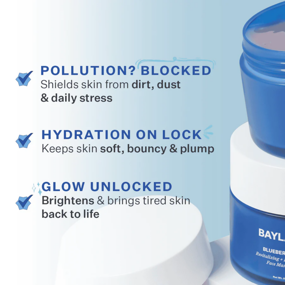 Bayla Skin Blueberry & 5% Niacinamide Skin Repair Face Mask | Grocsy