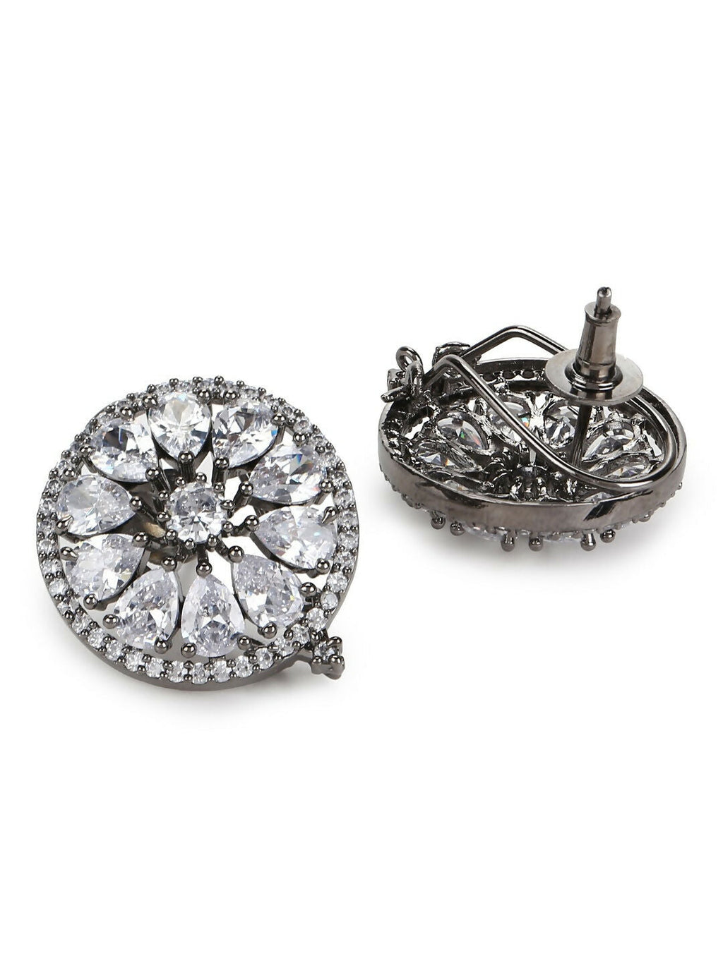 Round Stone Earrings- Ruby Raang