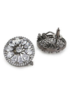 Round Stone Earrings- Ruby Raang