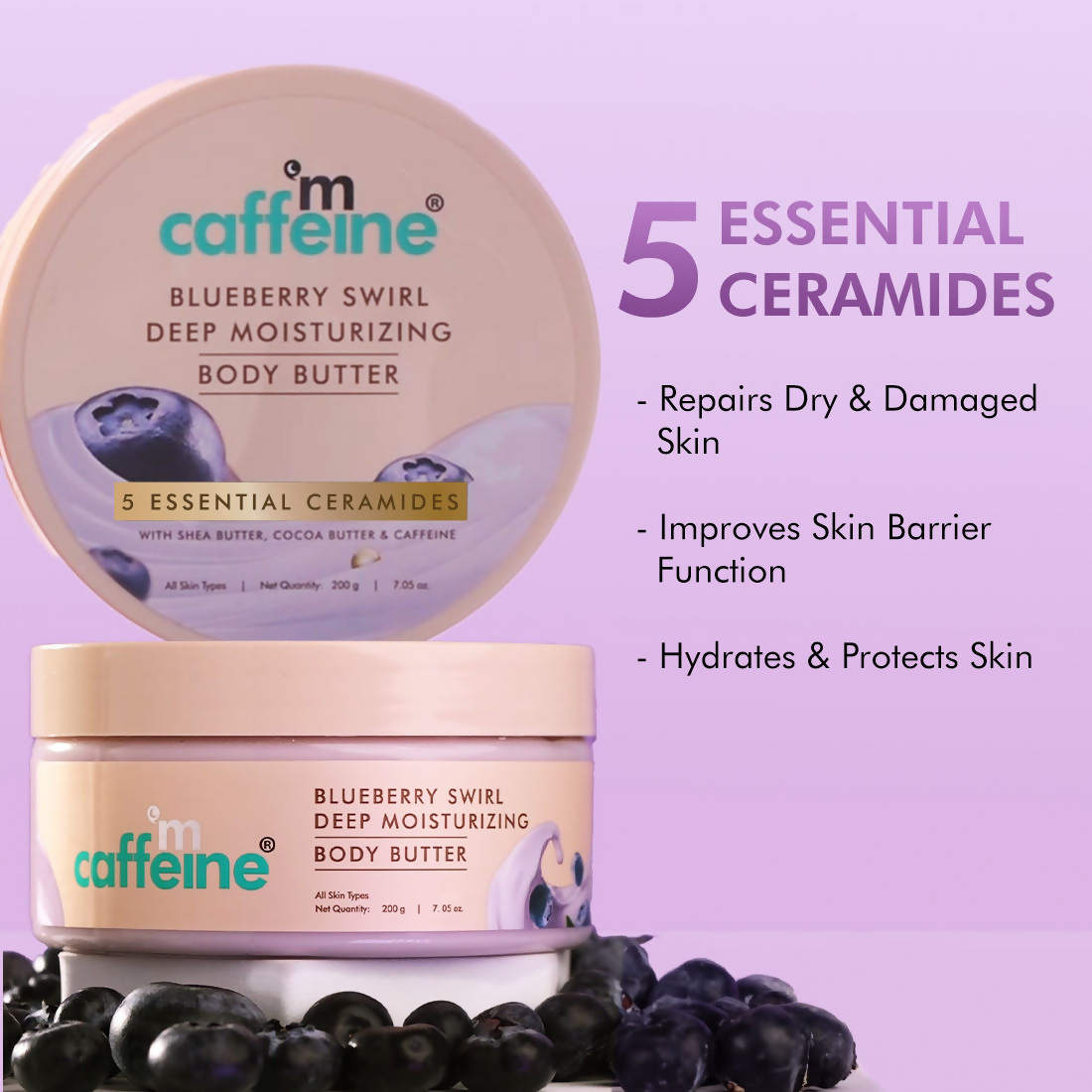 mCaffeine Blueberry Swirl Deep Moisturizing Body Butter | Grocsy