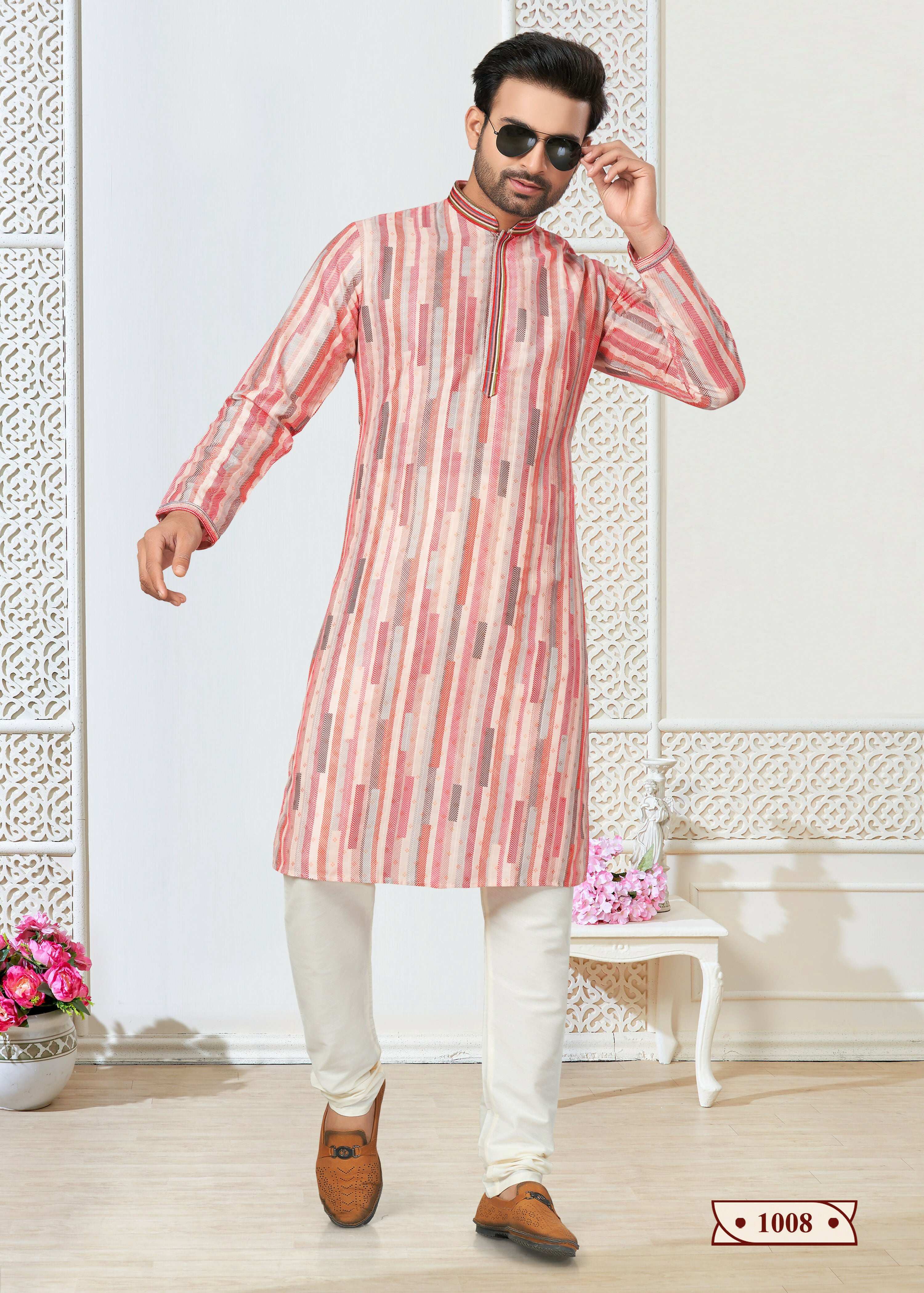 Joban Fashion Men's multicolor Cotton printed Kurta Pyjama set | Grocsy