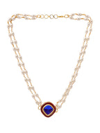 Ruby Raang Blue Meenakari & Pearl Choker | Grocsy