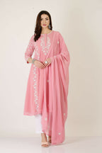 Joban Fashion Pink Georgette Kurta Set | Grocsy