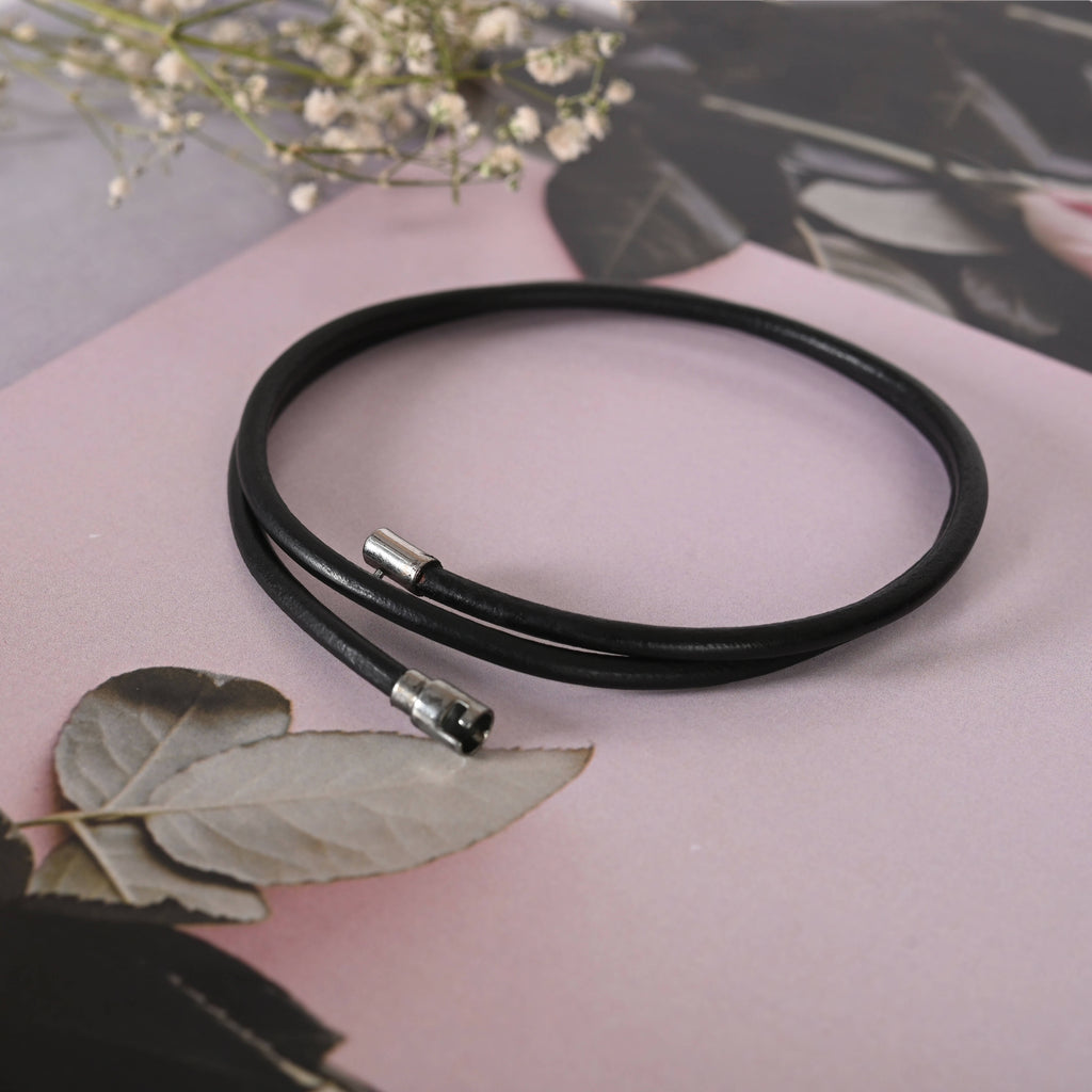 NVR Men Black Wraparound Bracelet | Grocsy