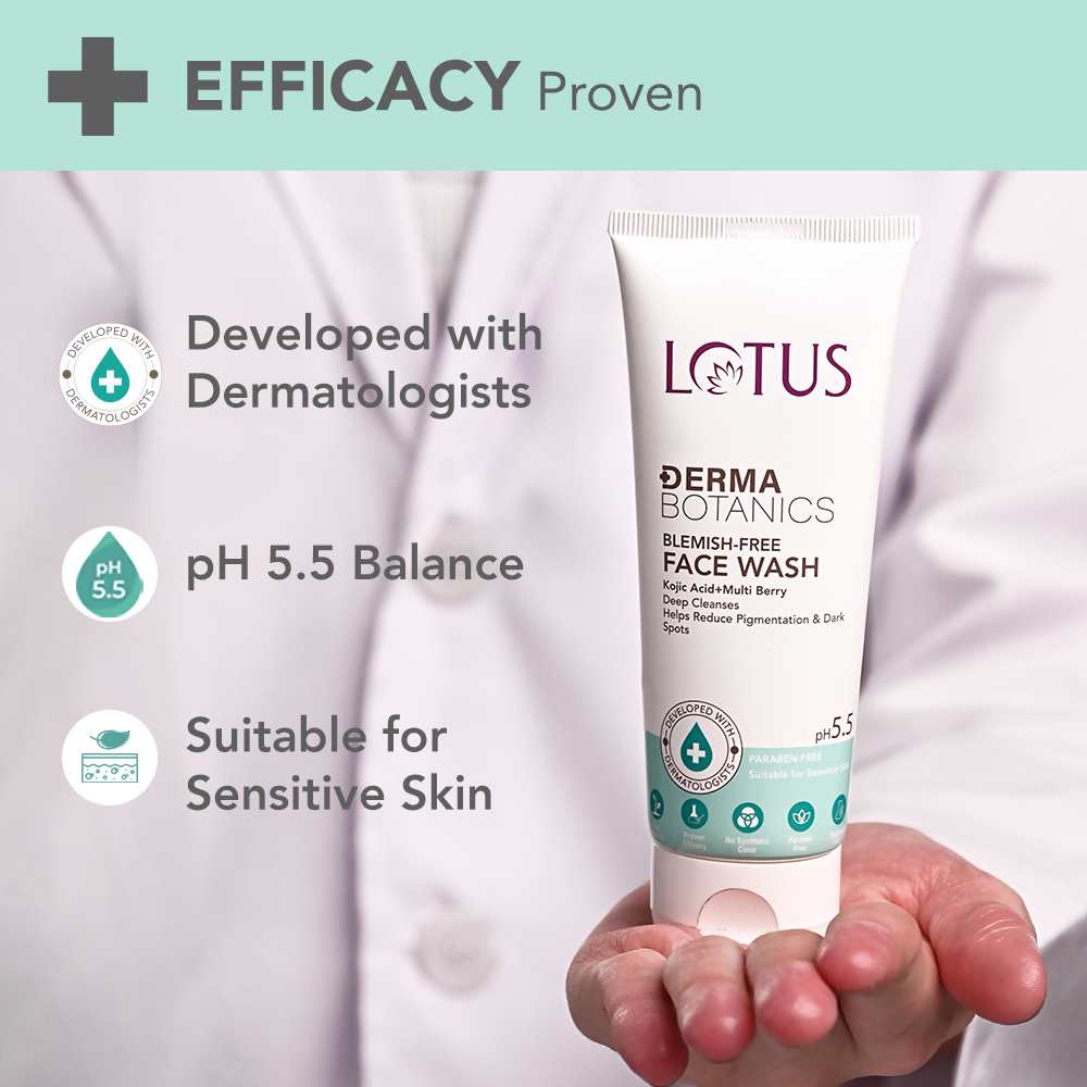 Lotus DermaBotanics Kojic acid + Multi berry Blemish - Free Facewash | Grocsy
