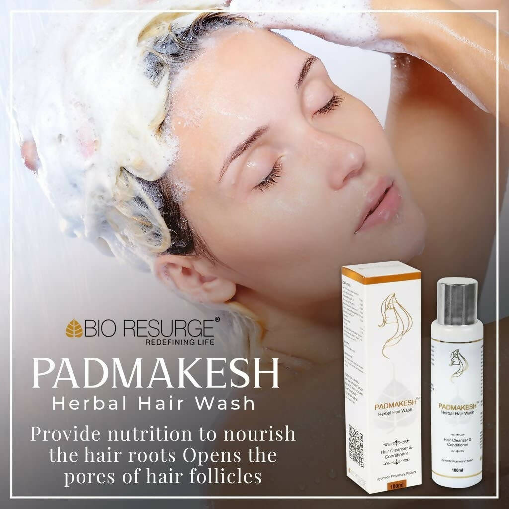 Bio Resurge Life Padmakesh Herbal Hair Wash - Hair Cleanser And Conditioner | Grocsy