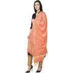 A R Silk Golden Border Regular Dupatta Color Peach Dupatta or Chunni | Grocsy