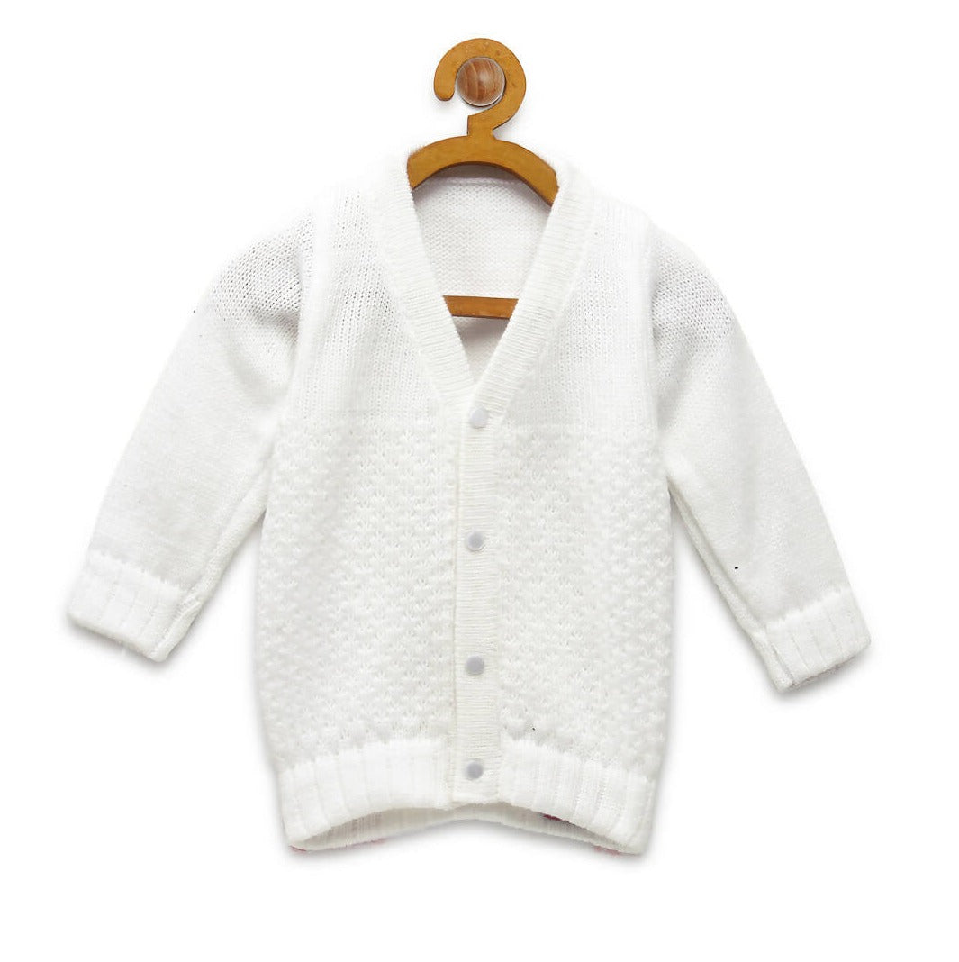 Chutput Kids Cute White Coloured Solid Pullover Sweater | Grocsy