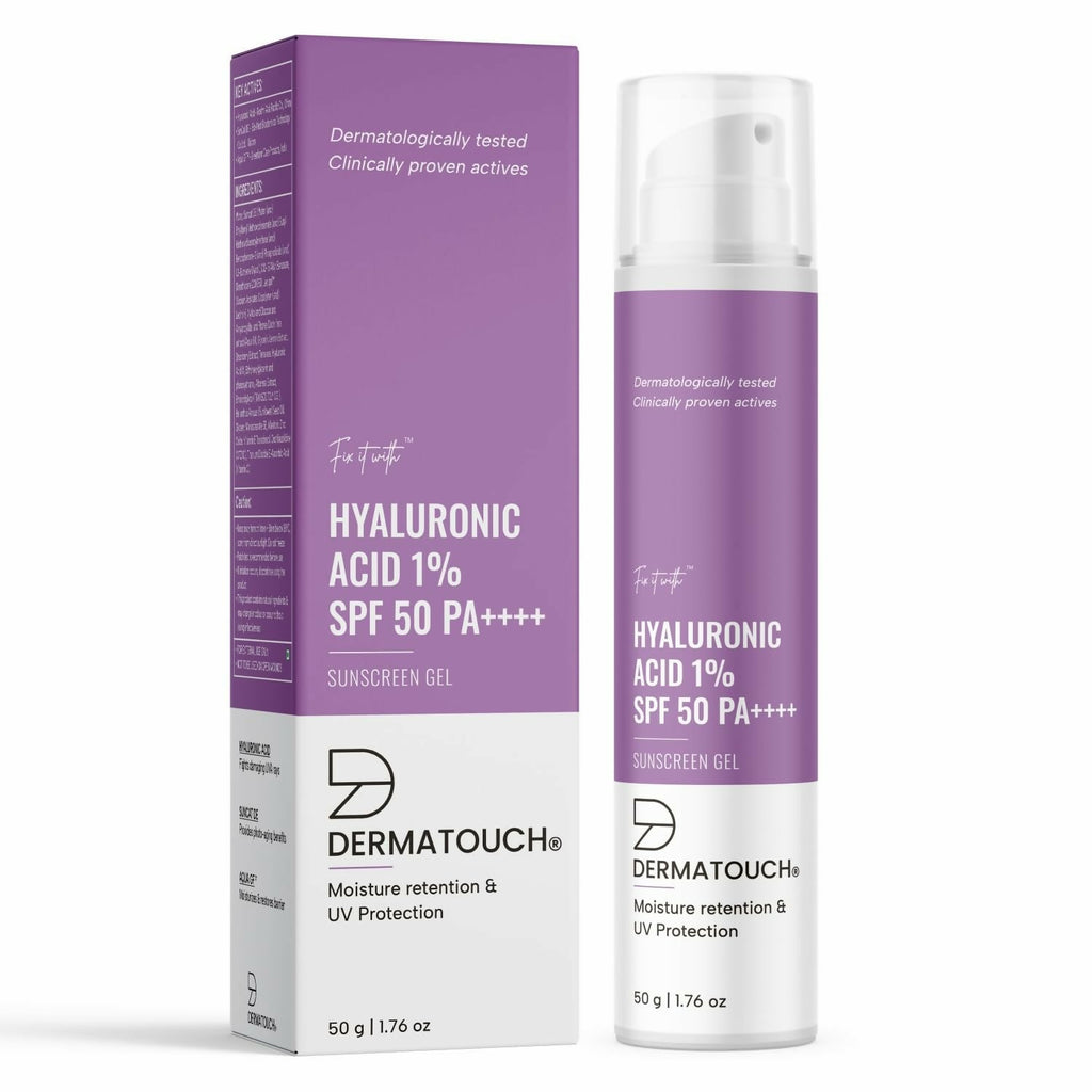 Dermatouch Hyaluronic Sunscreen Hydrating Ultra Light Aqua Gel With SPF 50 PA++++ | Grocsy