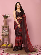 Attractive These Party Wear Ready To Wear Saree - Burgundy | Grocsy