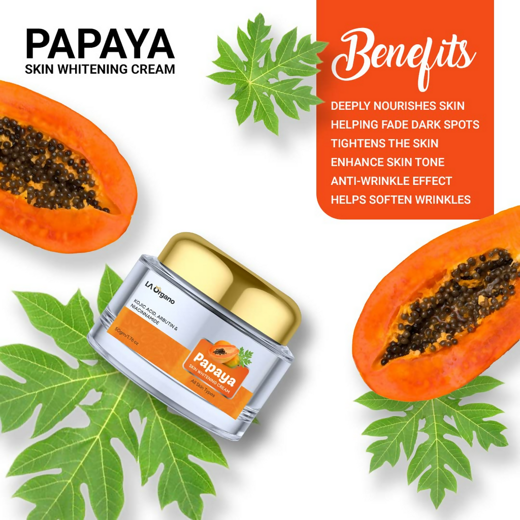 LA Organo Glutathione Papaya Soap and Papaya Cream Combo | Grocsy