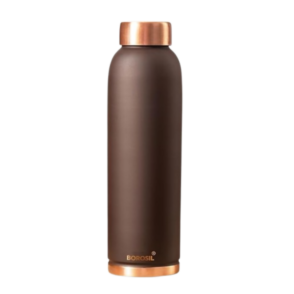 Borosil Colour Copper bottle - Brown | Grocsy