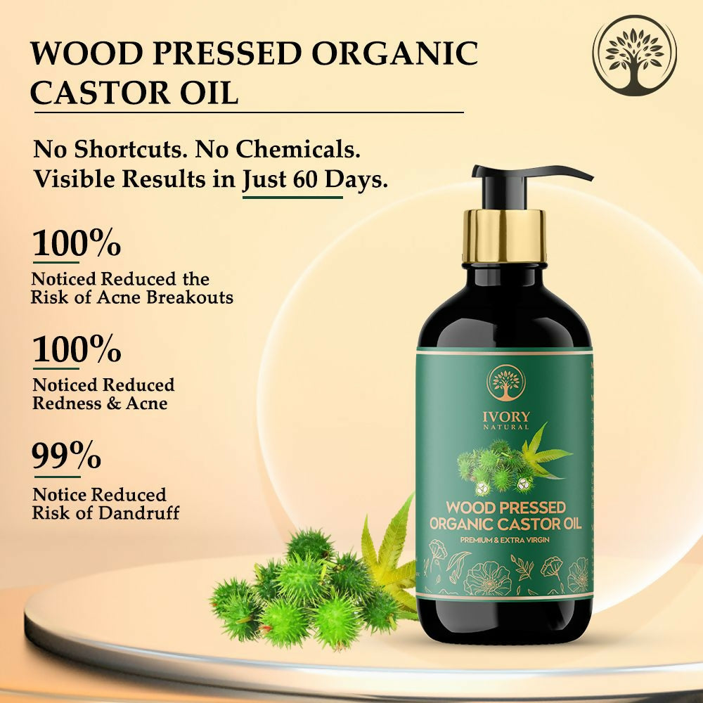 Ivory Natural Wood Pressed Organic Castor Oil For Healthy Skin & Hair Wellness | Grocsy