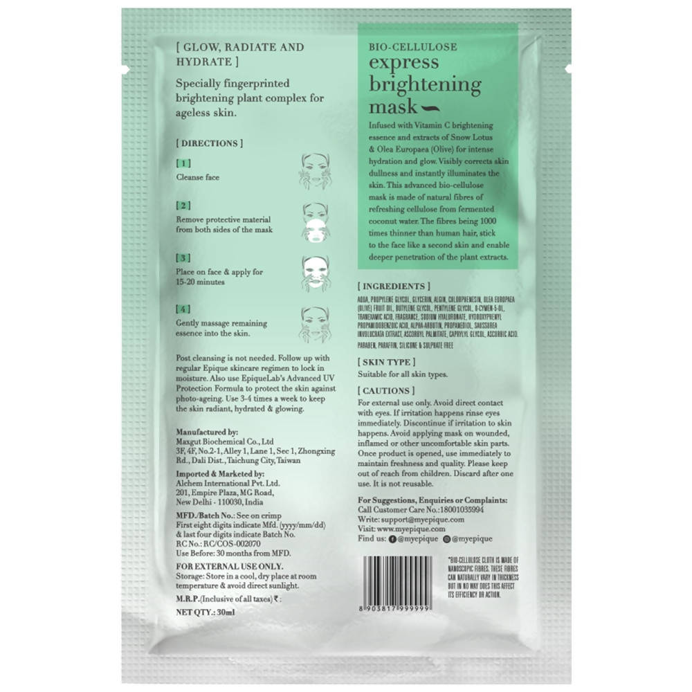 Epique Express Brightening Facial Mask | Grocsy