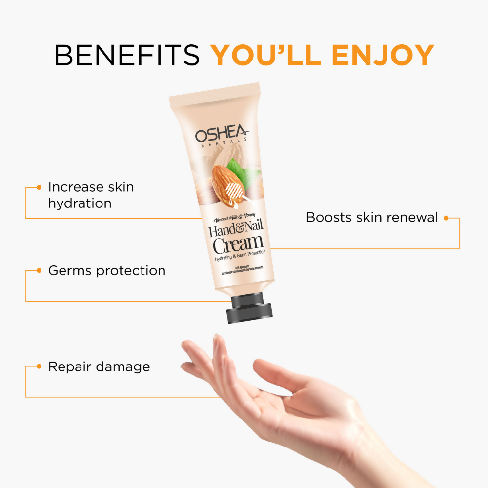 Oshea Herbals Almond Milk & Honey Hand & Nail Cream | Grocsy