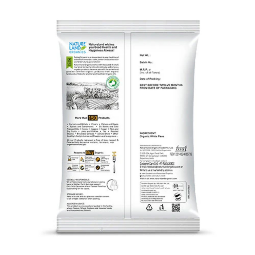 Nature Land Organics White Peas | Grocsy