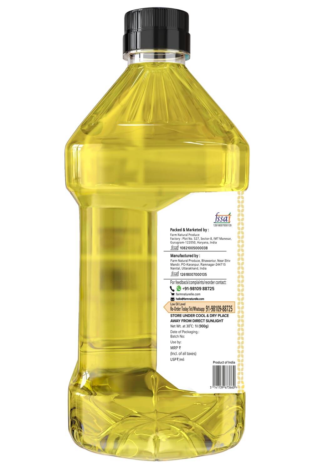 Farm Naturelle Cold Pressed Virgin Kachi Ghani Virgin Yellow Mustard Oil | Grocsy