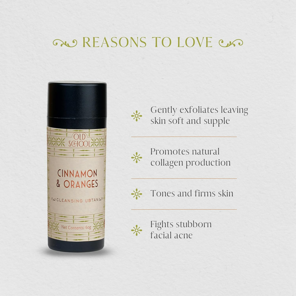 Old School Rituals Cinnamon & Oranges Cleansing Ubtan Natural Exfoliating Face Wash Powder | Grocsy
