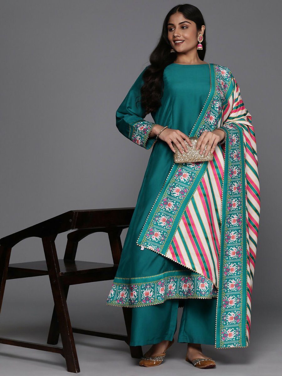 Ahalyaa Women's Traditional wear Kurta Set - Sea Green | Grocsy