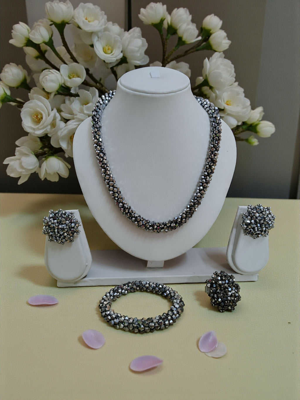 Inhanns Rangshine 4-In-1 Crystal Glam Set - Handmade - Silver | Grocsy