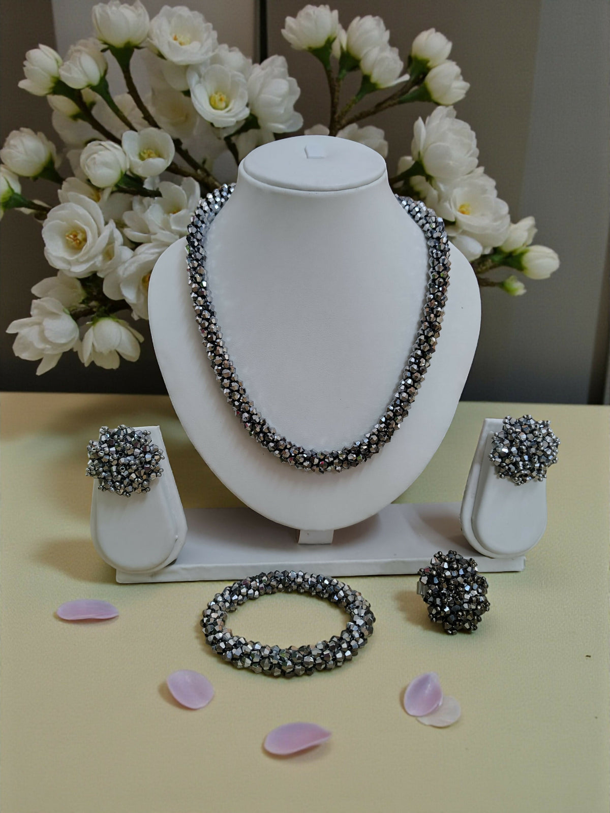Inhanns Rangshine 4-In-1 Crystal Glam Set - Handmade - Silver | Grocsy