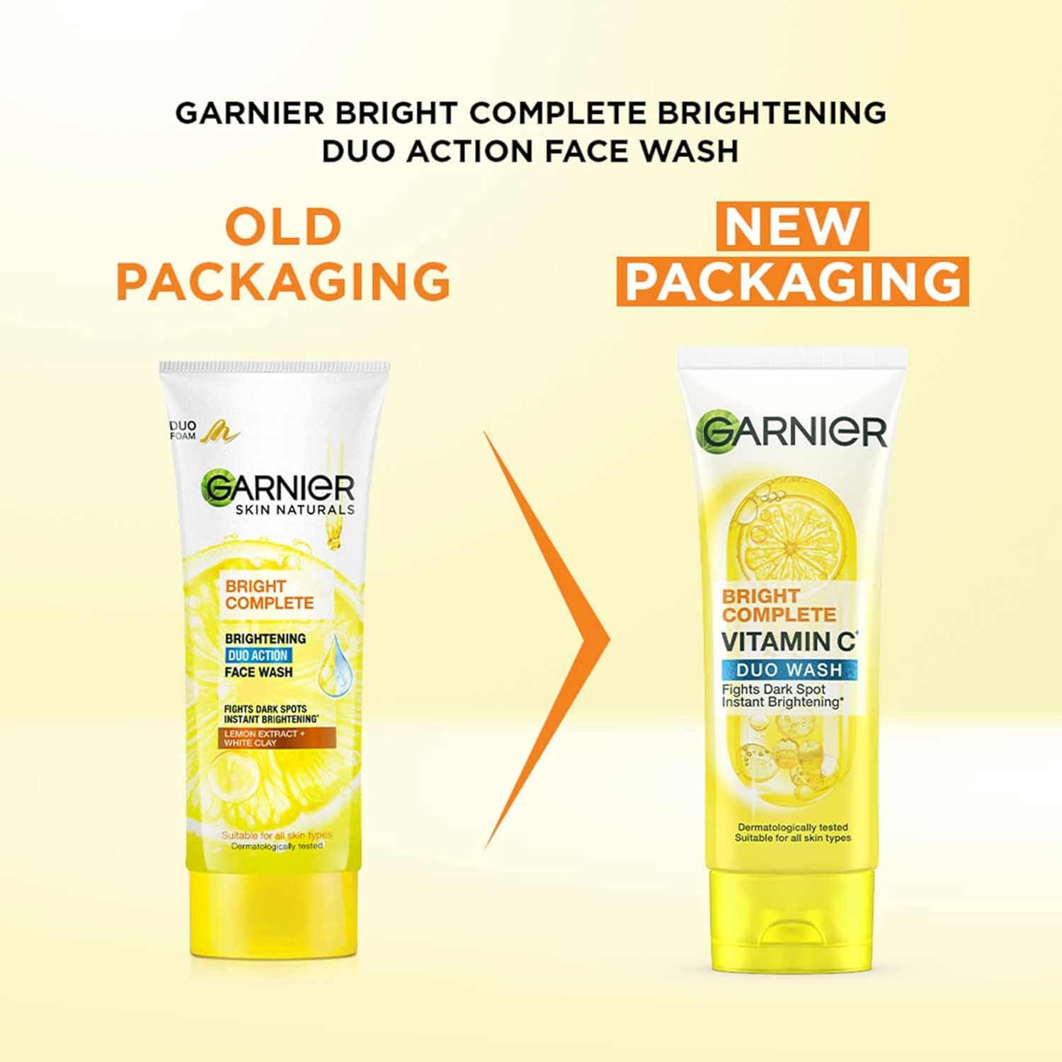 Garnier Bright Complete Brightening Duo Action Face Wash | Grocsy