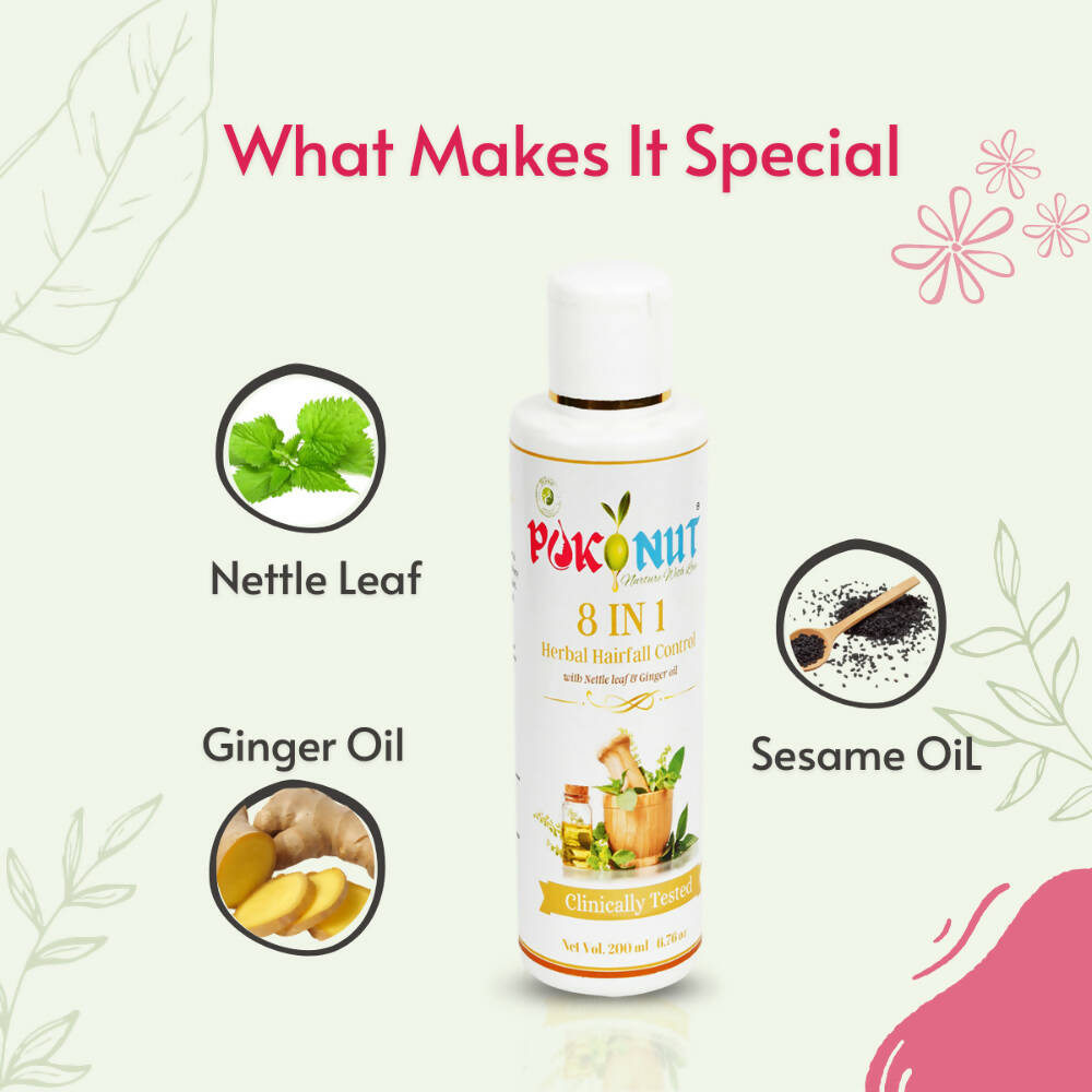 Pokonut 8 in 1 Herbal Hair Fall Control Oil | Grocsy