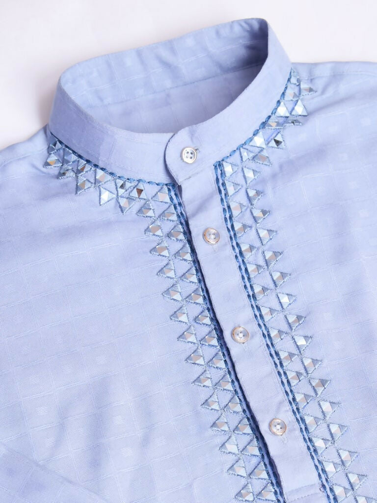 Vastranavya Exclusive Festival Wear Viscose Mirror Work on Self Weaving Kurta Only | Grocsy