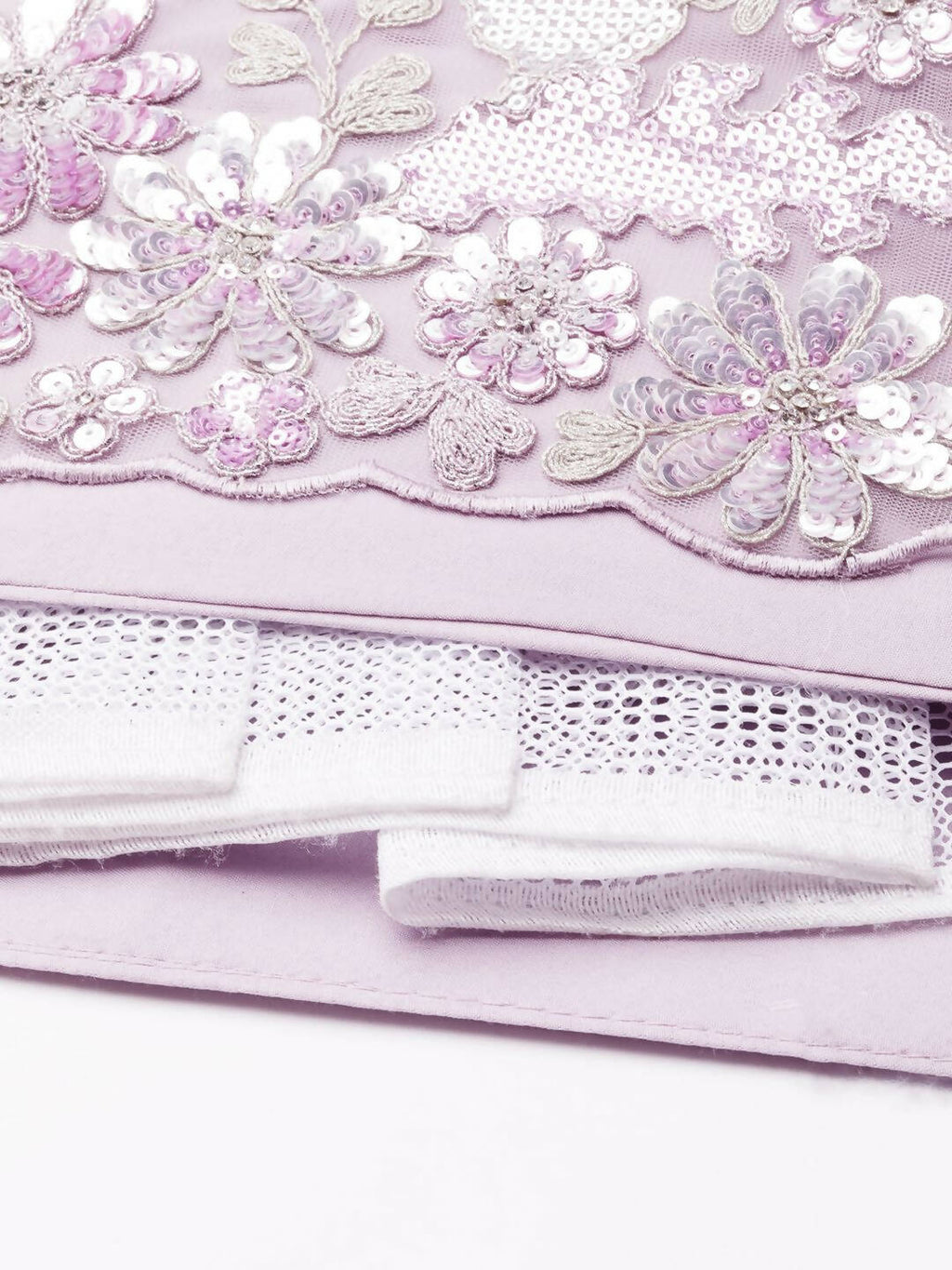 House of Panchhi Lavender Net Sequins and Zarkan embroidery Lehenga choli & Dupatta | Grocsy