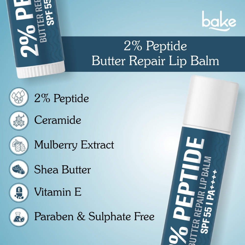 Bake 2% Peptide + Ceramide Butter Brightening Lip Balm SPF 55 PA++++ | Grocsy