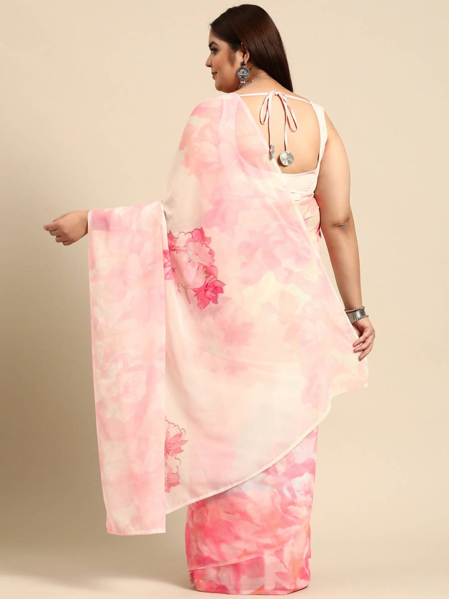 Ahalyaa Women's Traditional wear Saree - Pink | Grocsy