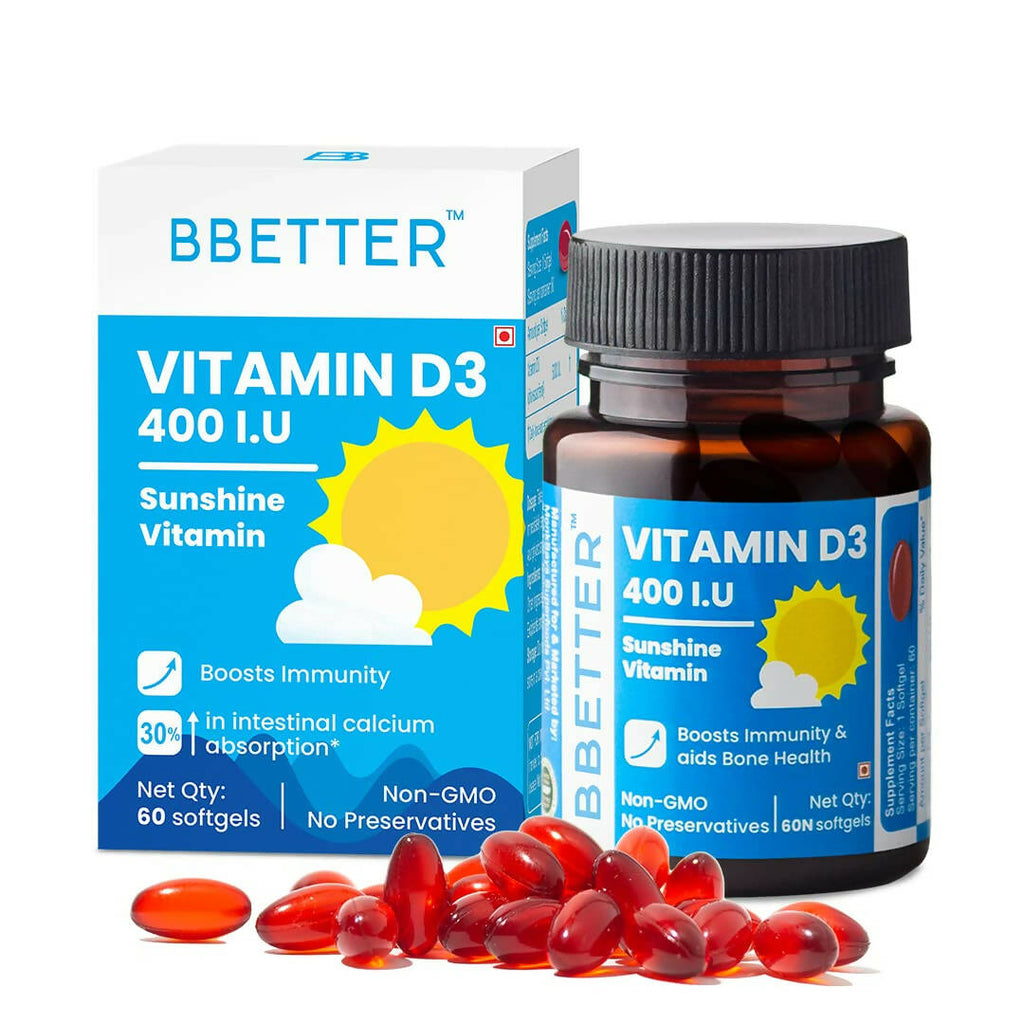 BBETTER Vitamin D3 400 IU Capsules | Grocsy