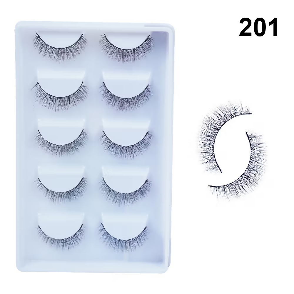 Bronson Professional Pair 6D Long & Natural False Eyelashes - 201 | Grocsy