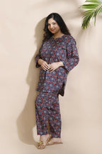 Breathables Geometric Cotton Co-Ord Set – Blue | Grocsy