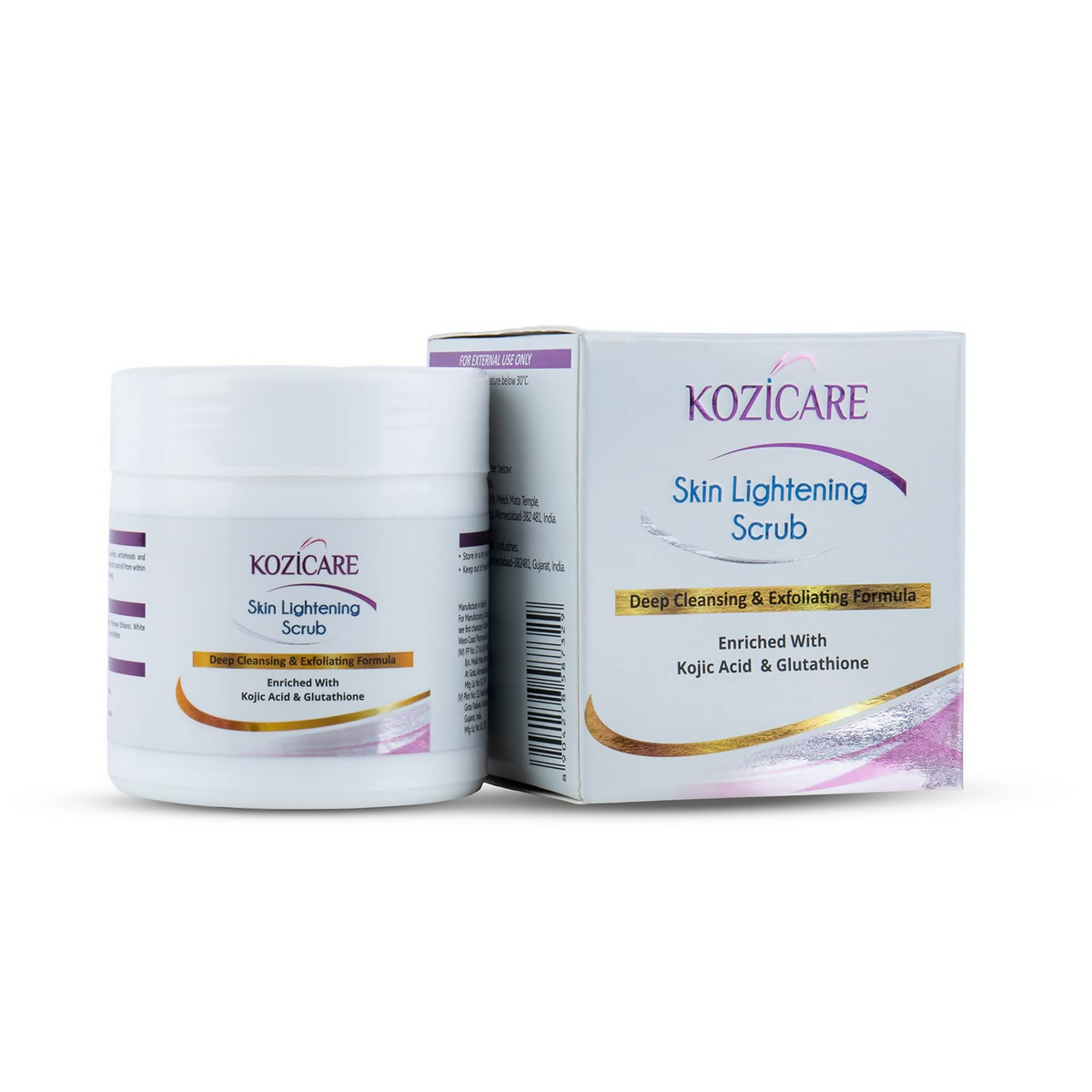 Healthvit Kozicare Skin Lightening Scrub For Deep Cleansing & Exfoliating Formula | Grocsy