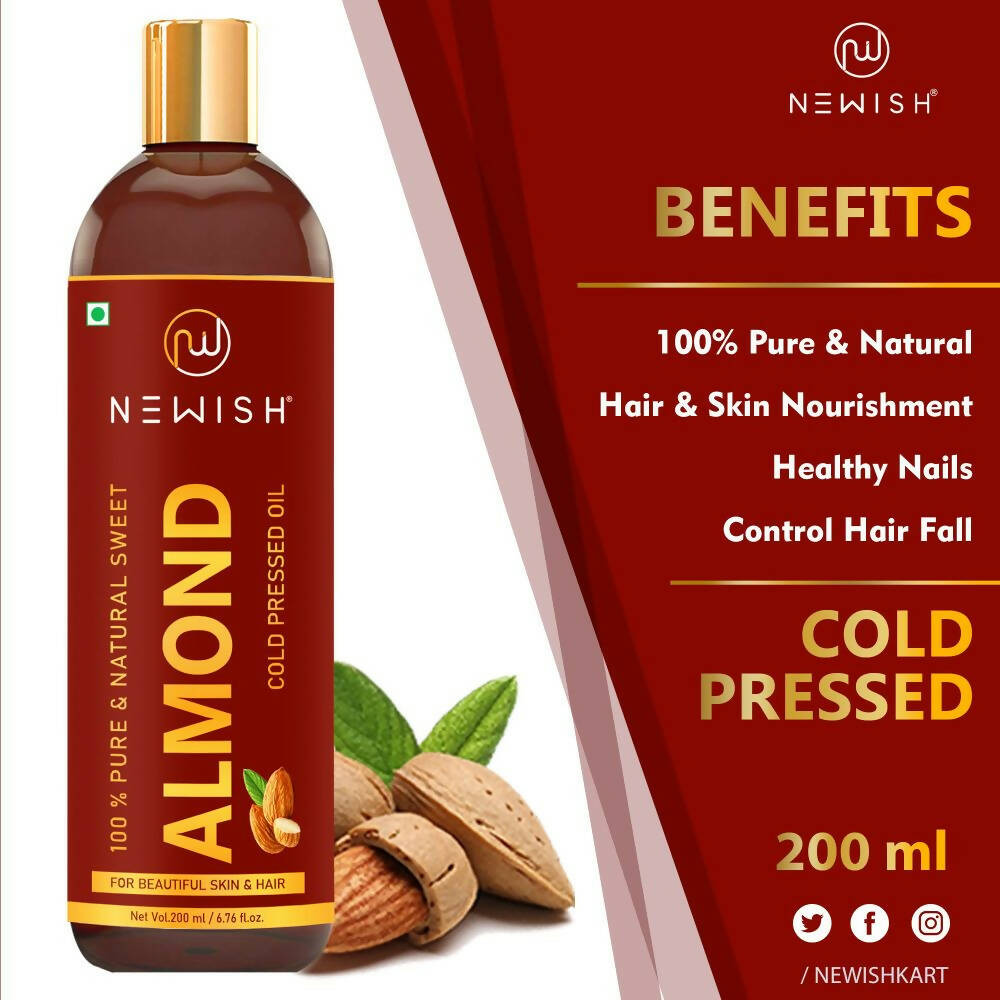 Newish Pure & Natural Sweet Almond Oil for Hair & Skin | Grocsy