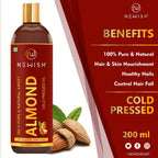 Newish Pure & Natural Sweet Almond Oil for Hair & Skin | Grocsy