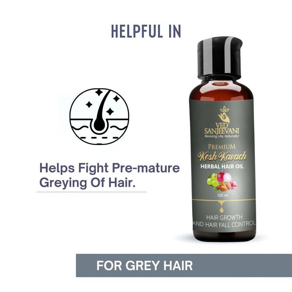 Ved Sanjeevani Kesh Kavach Herbal Hair Oil | Grocsy