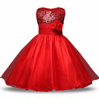 Asmaani Baby Girl's Red Color Satin Trendy Full Length Dress (AS-DRESS-22043) | Grocsy