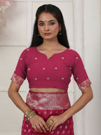 Shree Shyam Fashion Lichi Silk Wine Saree | Grocsy