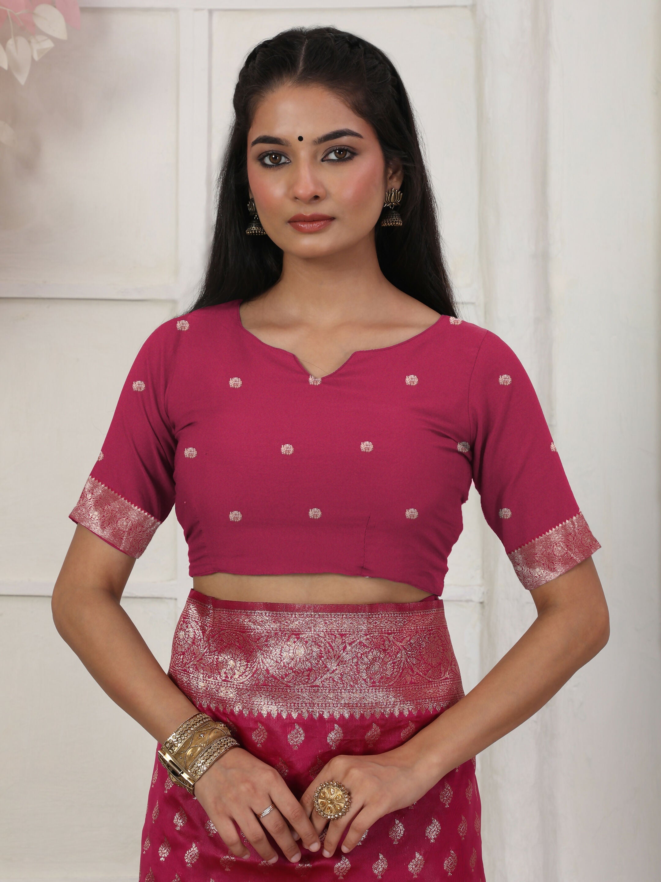 Shree Shyam Fashion Lichi Silk Wine Saree | Grocsy