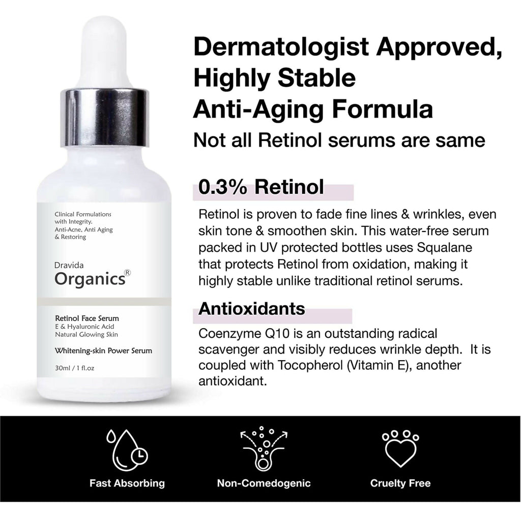 Dravida Organics Retinol Face Serum | Grocsy