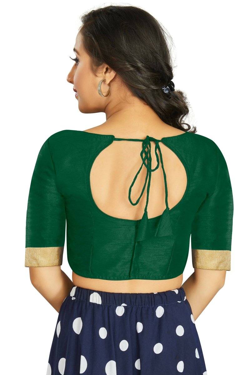 Aastha Fashion Women's Green Art Silk Designer Traditional Readymade Blouse | Grocsy