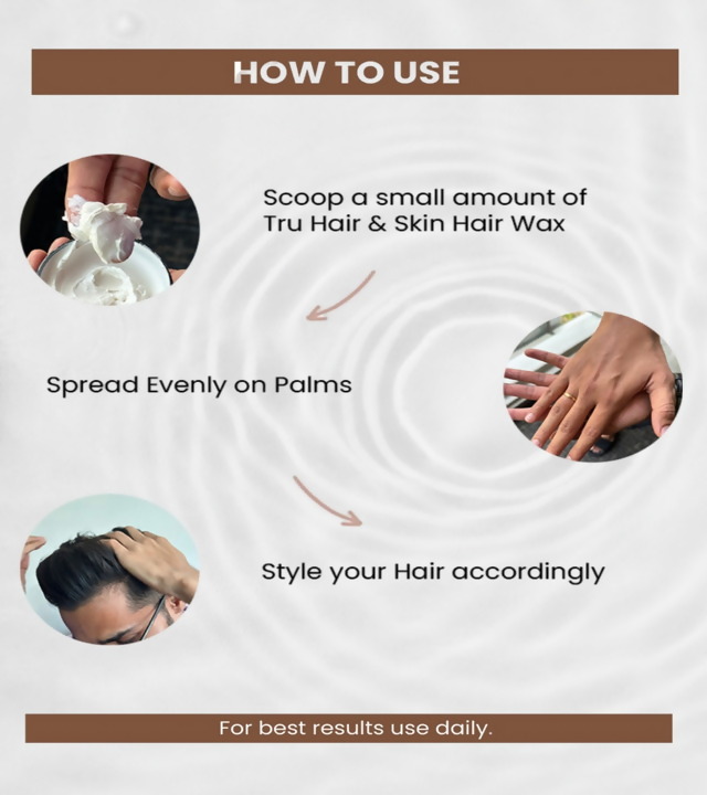 Tru Hair & Skin Strong Hold For 12-Hours Hair Wax Cream with Argan Oil | Grocsy