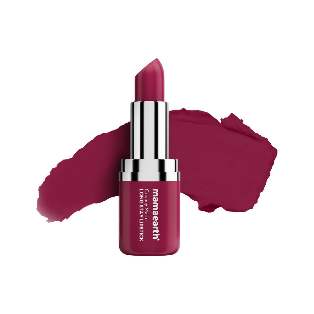 Mamaearth Creamy Matte Long Stay Lipstick - Cranberry Crush | Grocsy