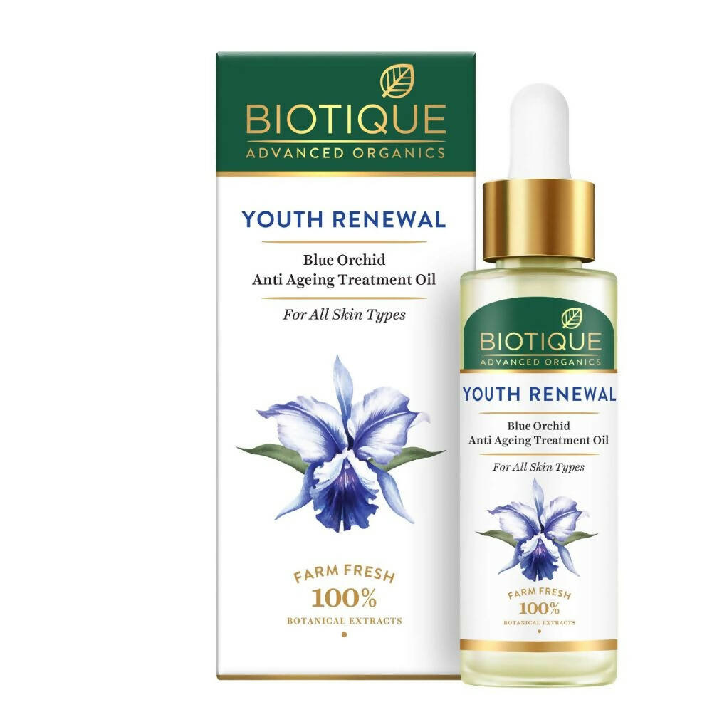 Biotique Youth Renewal Blue Orchid Anti-Ageing Treatment Oil | Grocsy