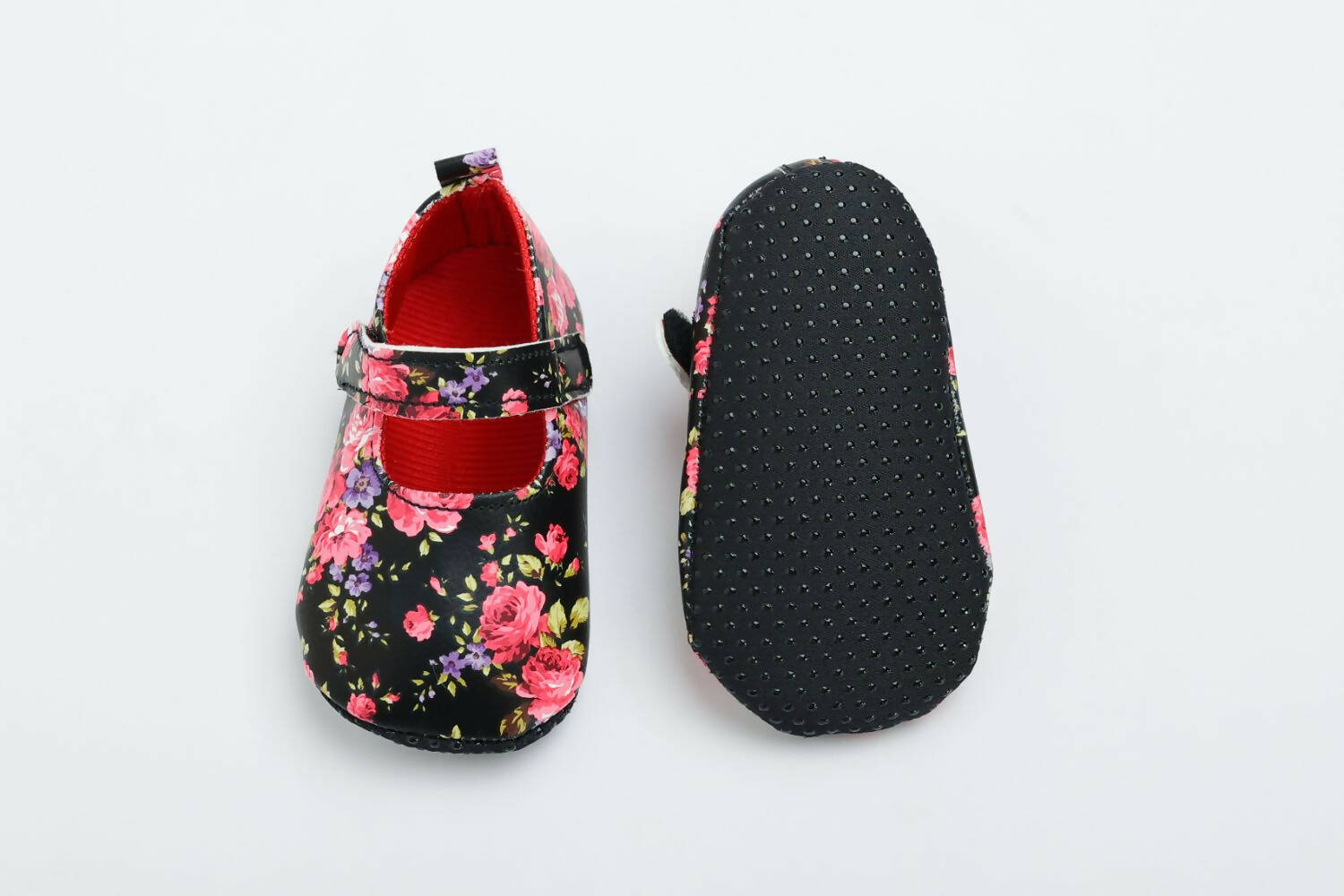 Tiny Bugs Girls Flowral Print Infants Booties - Black | Grocsy
