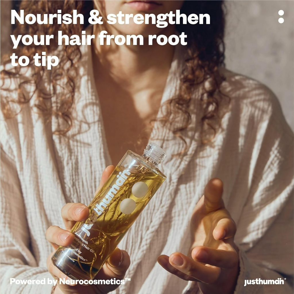 JustHuman AyuGrowth Fortifying Hair Oil | Grocsy
