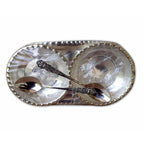 Silver Tray with Cups and Spoons | Grocsy