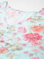 Ahalyaa Women's Traditional Wear Co-ords - Powder Blue | Grocsy